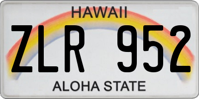 HI license plate ZLR952