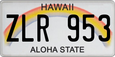 HI license plate ZLR953