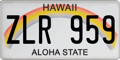 HI license plate ZLR959