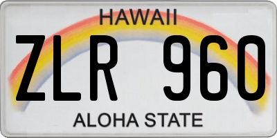 HI license plate ZLR960