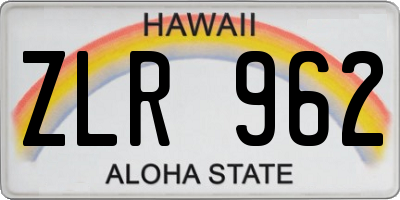 HI license plate ZLR962