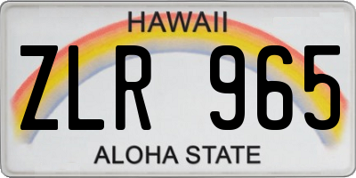 HI license plate ZLR965