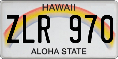 HI license plate ZLR970