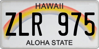 HI license plate ZLR975