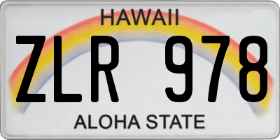 HI license plate ZLR978