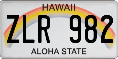 HI license plate ZLR982