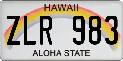 HI license plate ZLR983