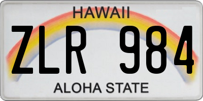HI license plate ZLR984