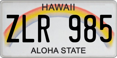 HI license plate ZLR985