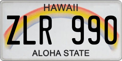 HI license plate ZLR990