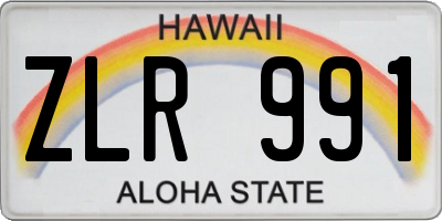 HI license plate ZLR991