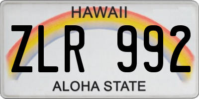 HI license plate ZLR992
