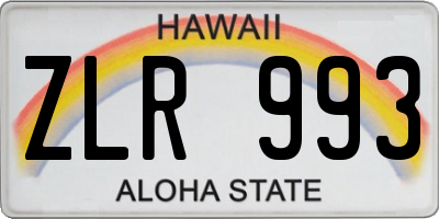 HI license plate ZLR993