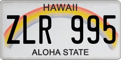 HI license plate ZLR995