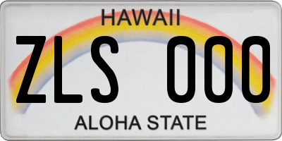 HI license plate ZLS000