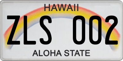 HI license plate ZLS002