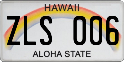 HI license plate ZLS006