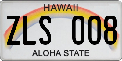 HI license plate ZLS008