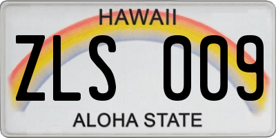 HI license plate ZLS009