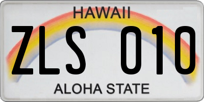 HI license plate ZLS010