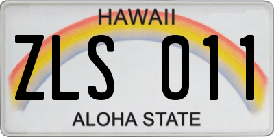 HI license plate ZLS011