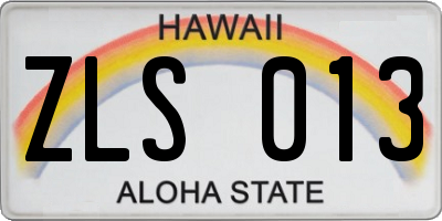 HI license plate ZLS013