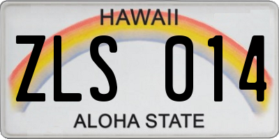 HI license plate ZLS014