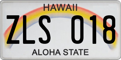 HI license plate ZLS018