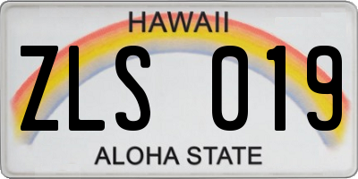 HI license plate ZLS019
