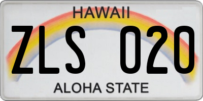 HI license plate ZLS020