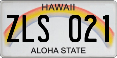 HI license plate ZLS021