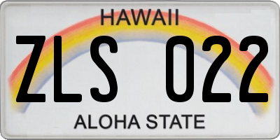 HI license plate ZLS022