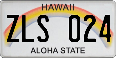 HI license plate ZLS024