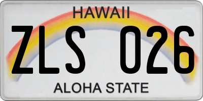 HI license plate ZLS026
