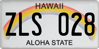 HI license plate ZLS028