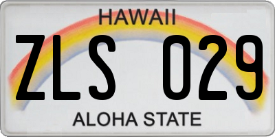 HI license plate ZLS029