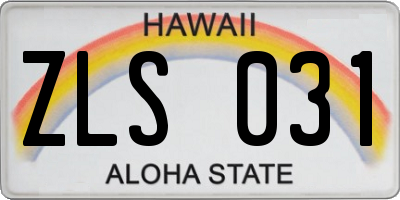 HI license plate ZLS031