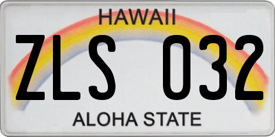 HI license plate ZLS032