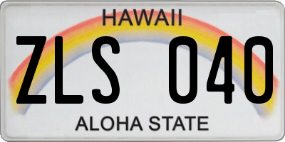 HI license plate ZLS040