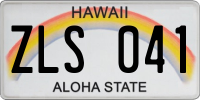 HI license plate ZLS041