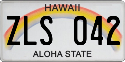 HI license plate ZLS042