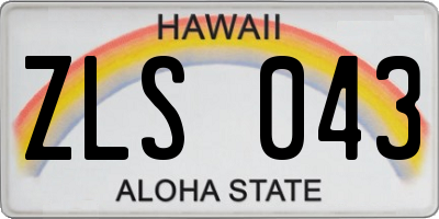 HI license plate ZLS043