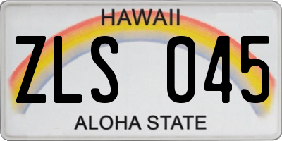 HI license plate ZLS045
