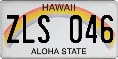 HI license plate ZLS046
