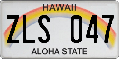 HI license plate ZLS047