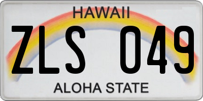 HI license plate ZLS049