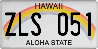HI license plate ZLS051