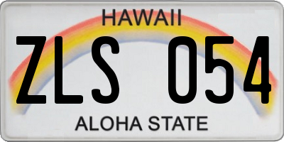 HI license plate ZLS054