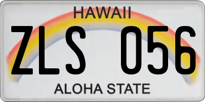 HI license plate ZLS056