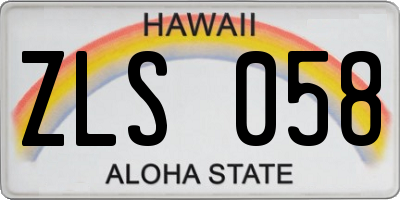 HI license plate ZLS058
